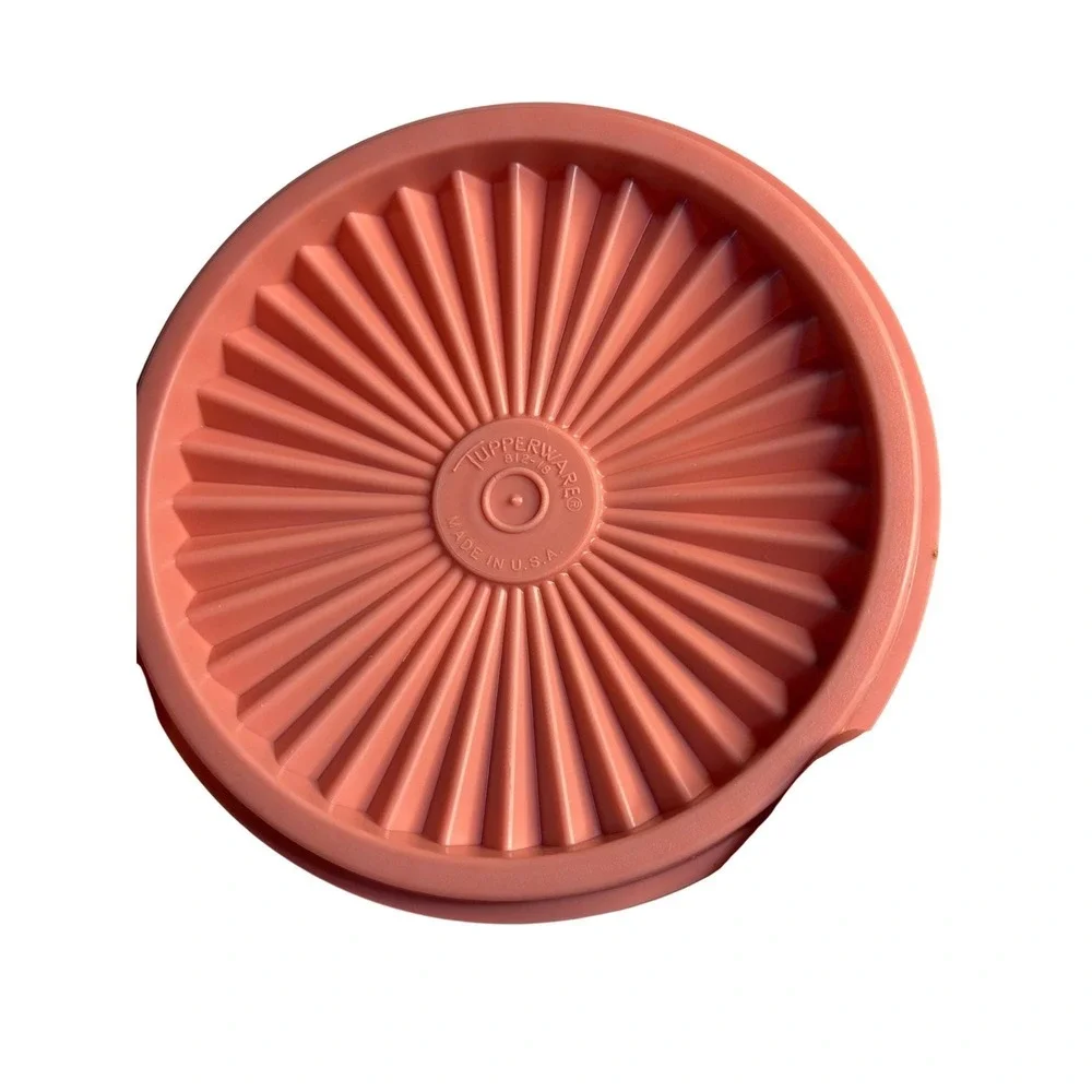 VTG 1980s Tupperware Dusty Rose Replacement Lid Servalier Starburst‎ Kitchenware